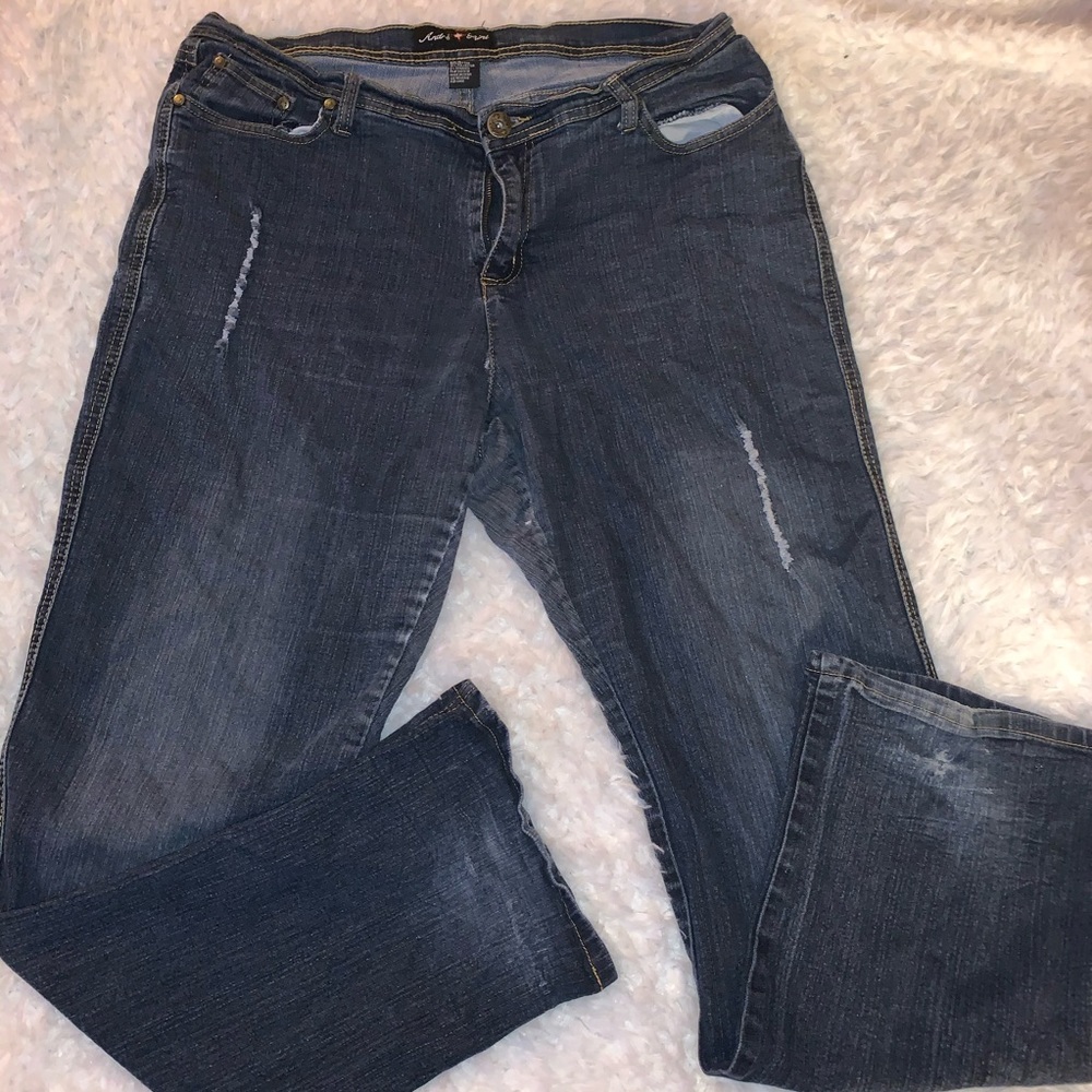 Navy blue denim jeans